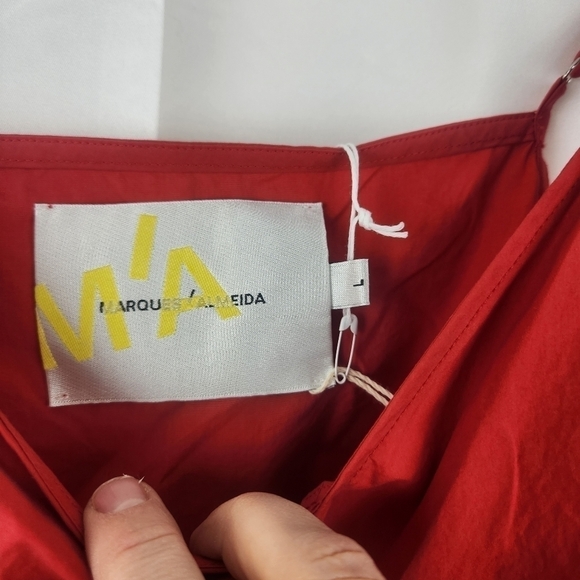 MARQUES Almeida red cotton dress size L BNWT - Picture 6 of 13